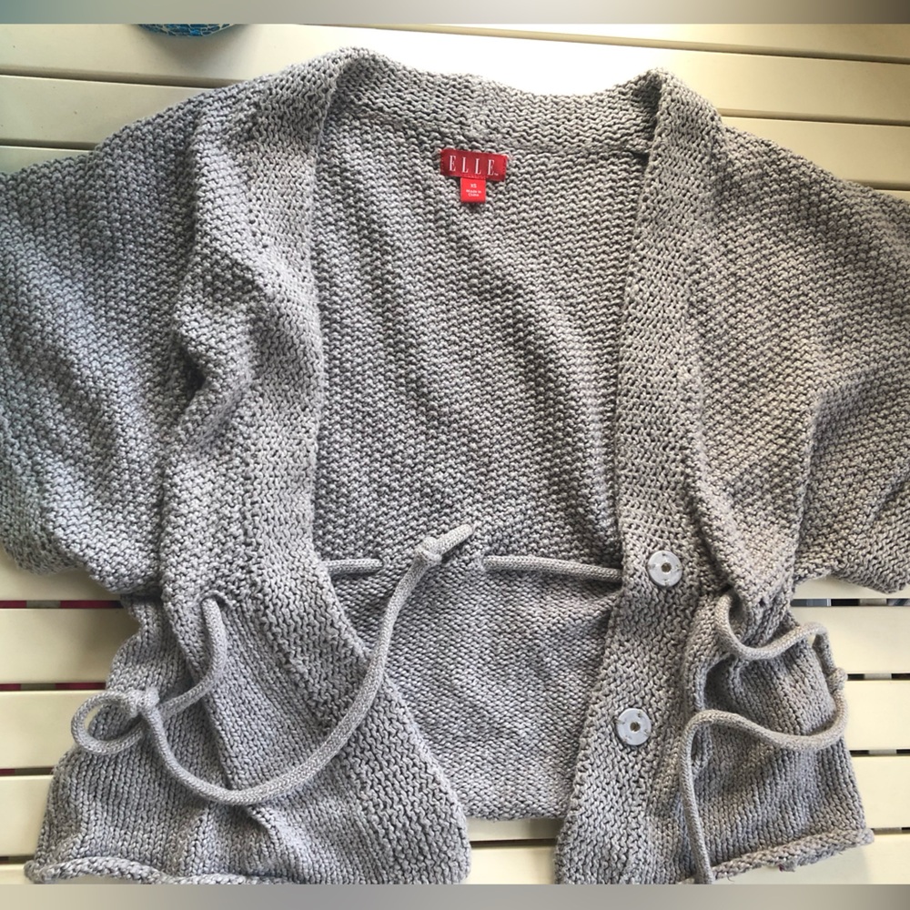 Elle Gray Knit Sweater Shrug